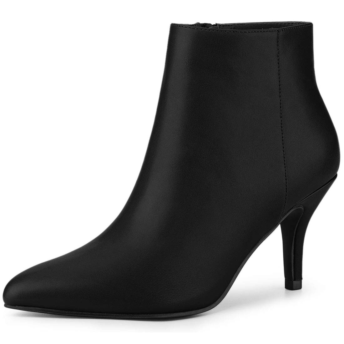 Allegra K Womens Pointed Toe Zipper Stiletto Heel Ankle Boots