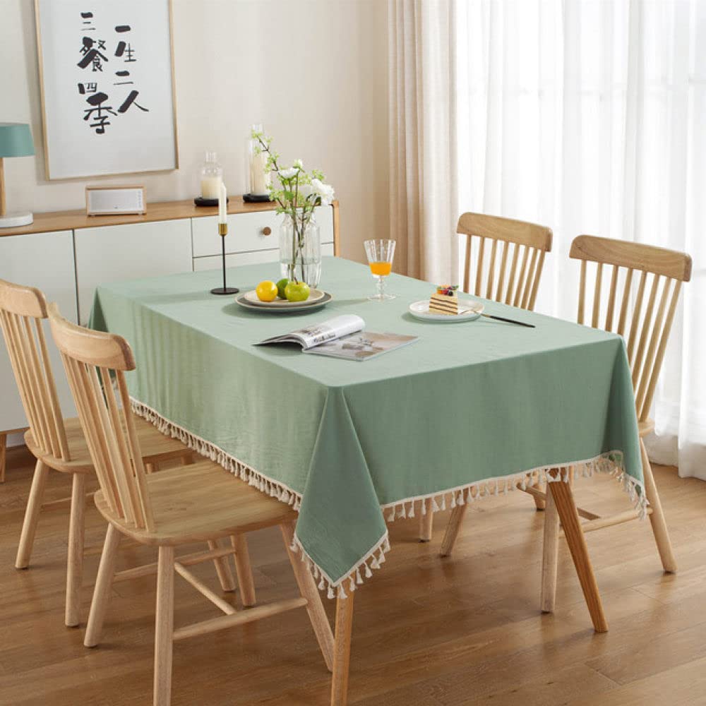 Nappe lavable en coton vert clair pour protéger et sublimer la table