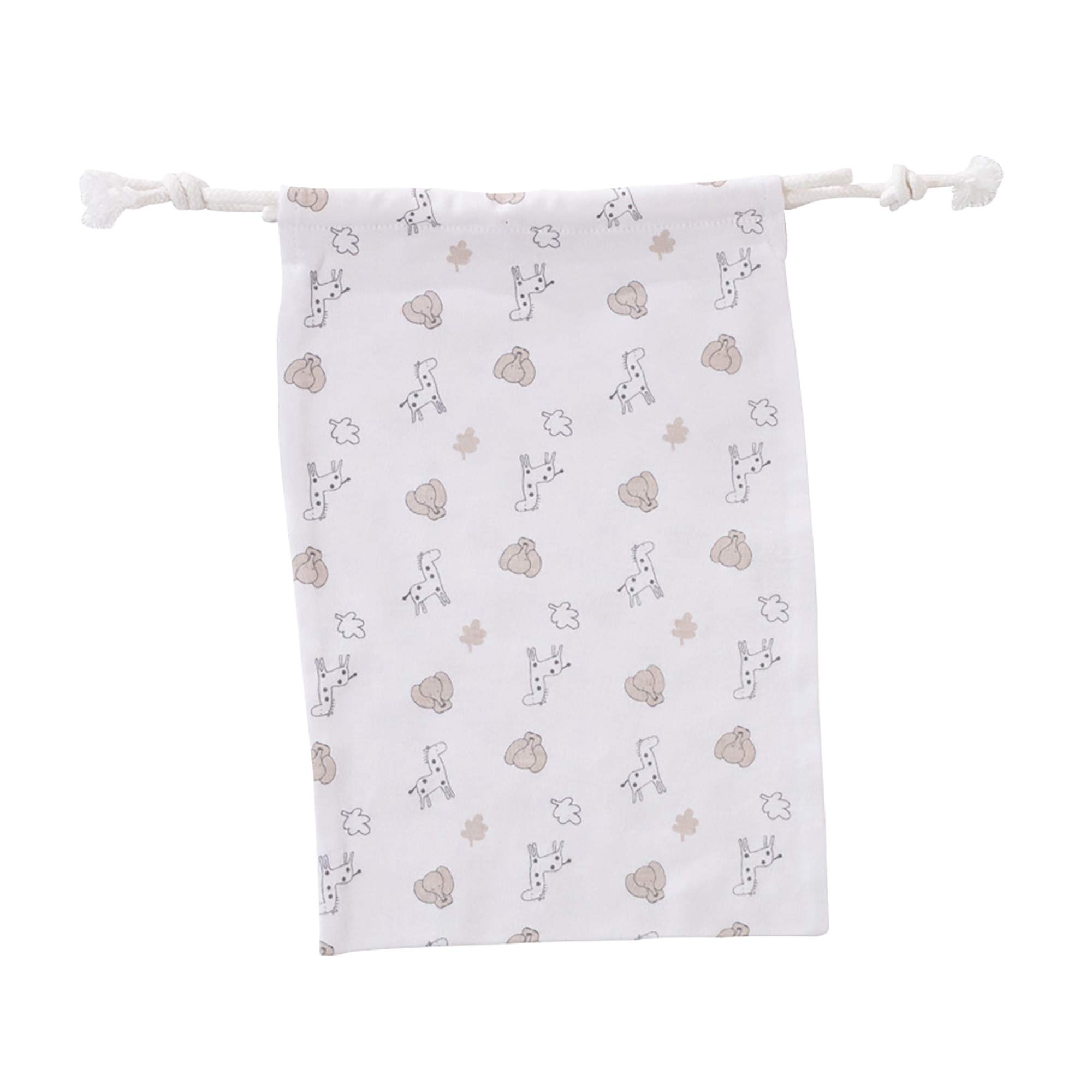 Set nascita 6 pezzi - 1 mese - Velluto bianco - Motivo: giraffa - (pigiama, body, berretto, guantini, scarpine e sacchetto per riporre il tutto) - Regalo neonato unisex maschio e femmina