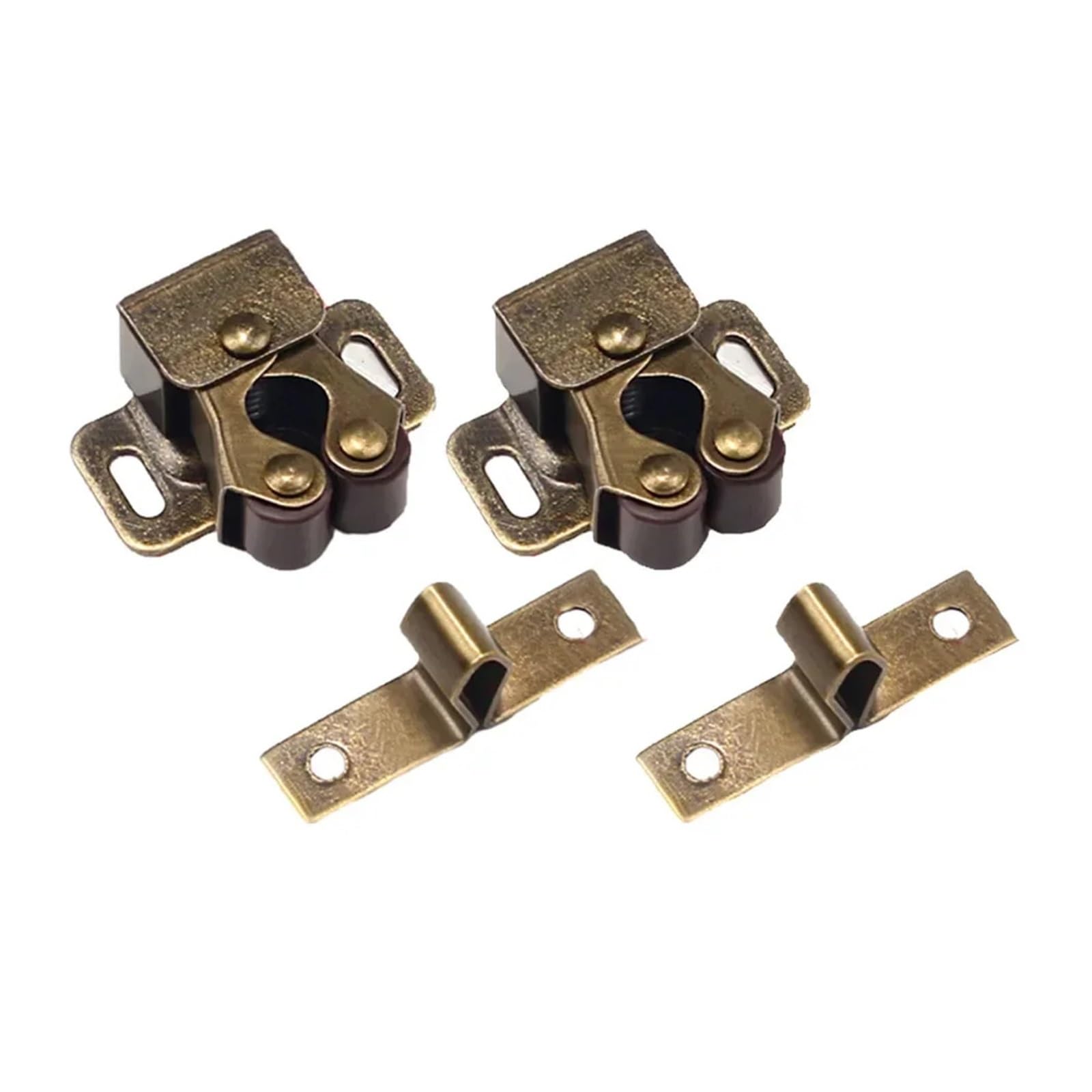 8pcs Door Close Latch Stainless Steel for Motorhomes Caravans Boats Double Roller Catch Cupboard Cabinet for Furniture(Green Bronze)