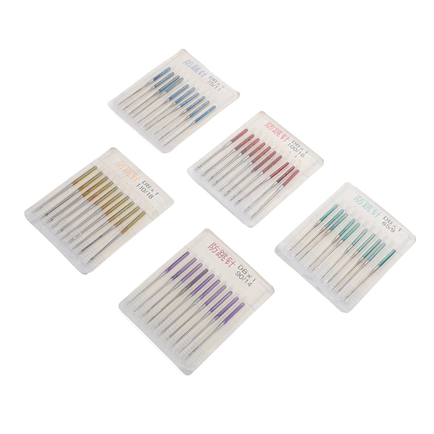 SHINEOFI 50 Agujas Metálicas para Máquina de Coser, Multiusos y Ligeras, Ideales para Telas Elásticas y Costura Doméstica en Prendas como Abrigos y Camisas
