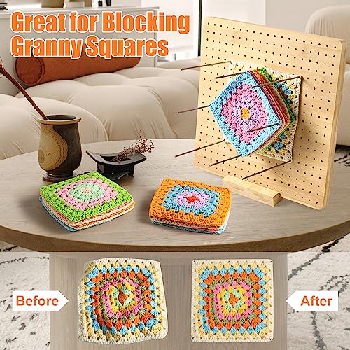 Tabla de bloqueo de ganchillo plegable de 30x30 cm con 20 clavijas 3