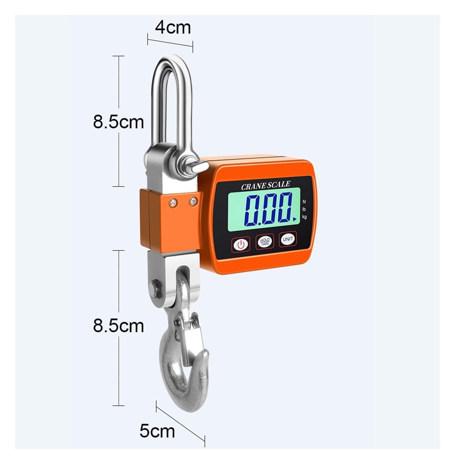 Digitale Mini-Hakenwaage, 500 kg und 0,05 kg (blau)