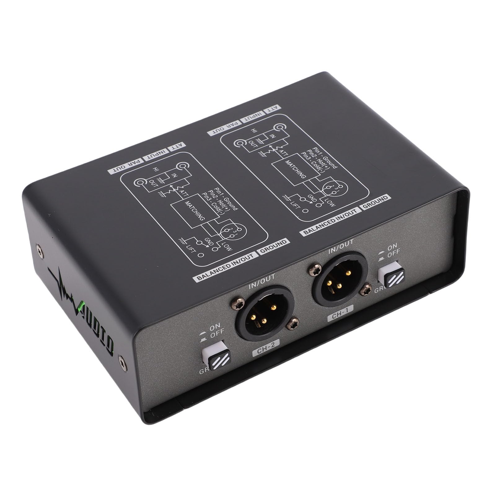 Cocoarm Isolatore del Loop di Massa, Filtro Antirumore a Doppio Canale, Eliminatore di Ronzii per Studio e per Veicoli con Ingressi XLR TRS