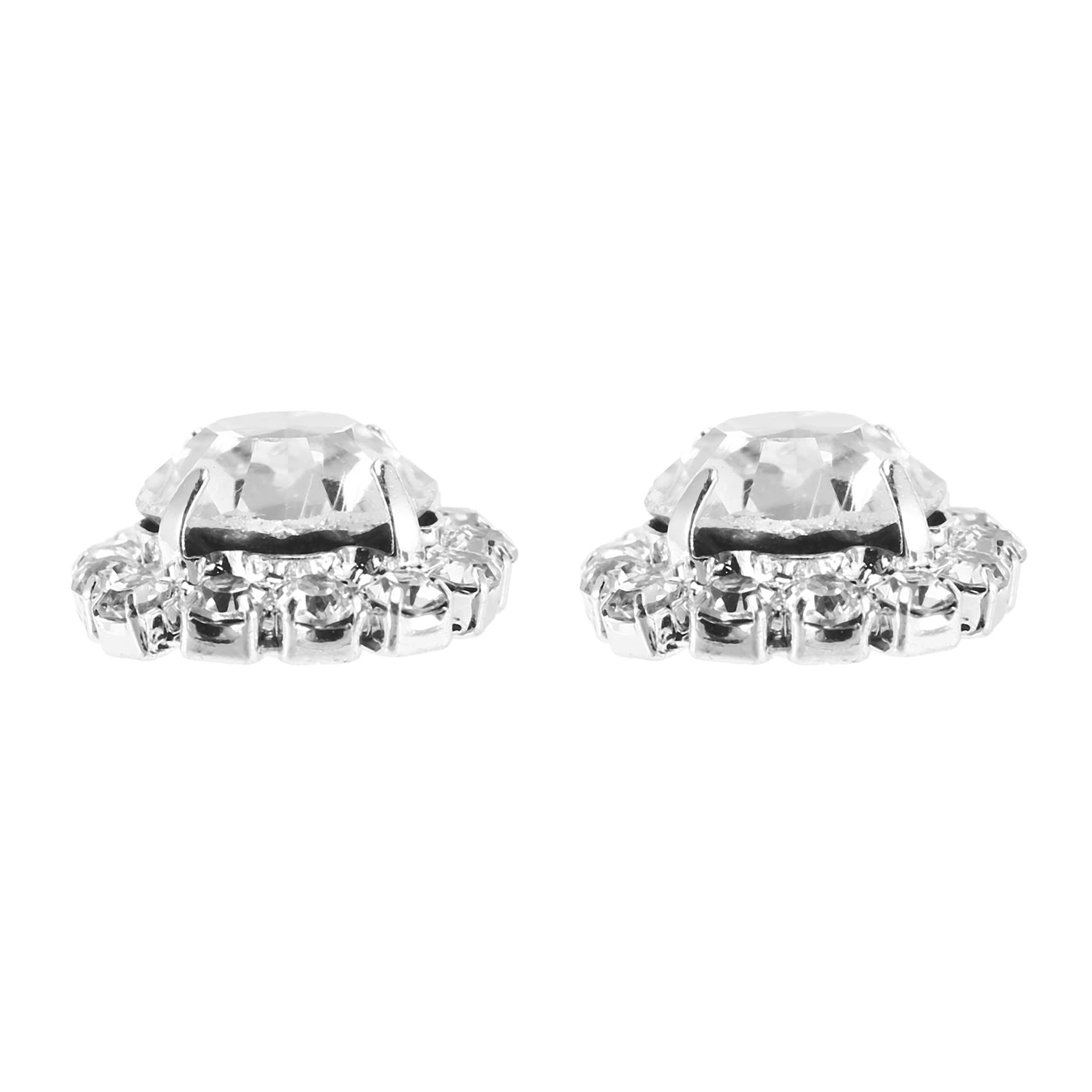 10 Bottoni Piatti Con Strass Trasparenti Da Incollare - 15 Mm - Per Abbigliamento, Borse, Decorazioni Fai Da Te - 3
