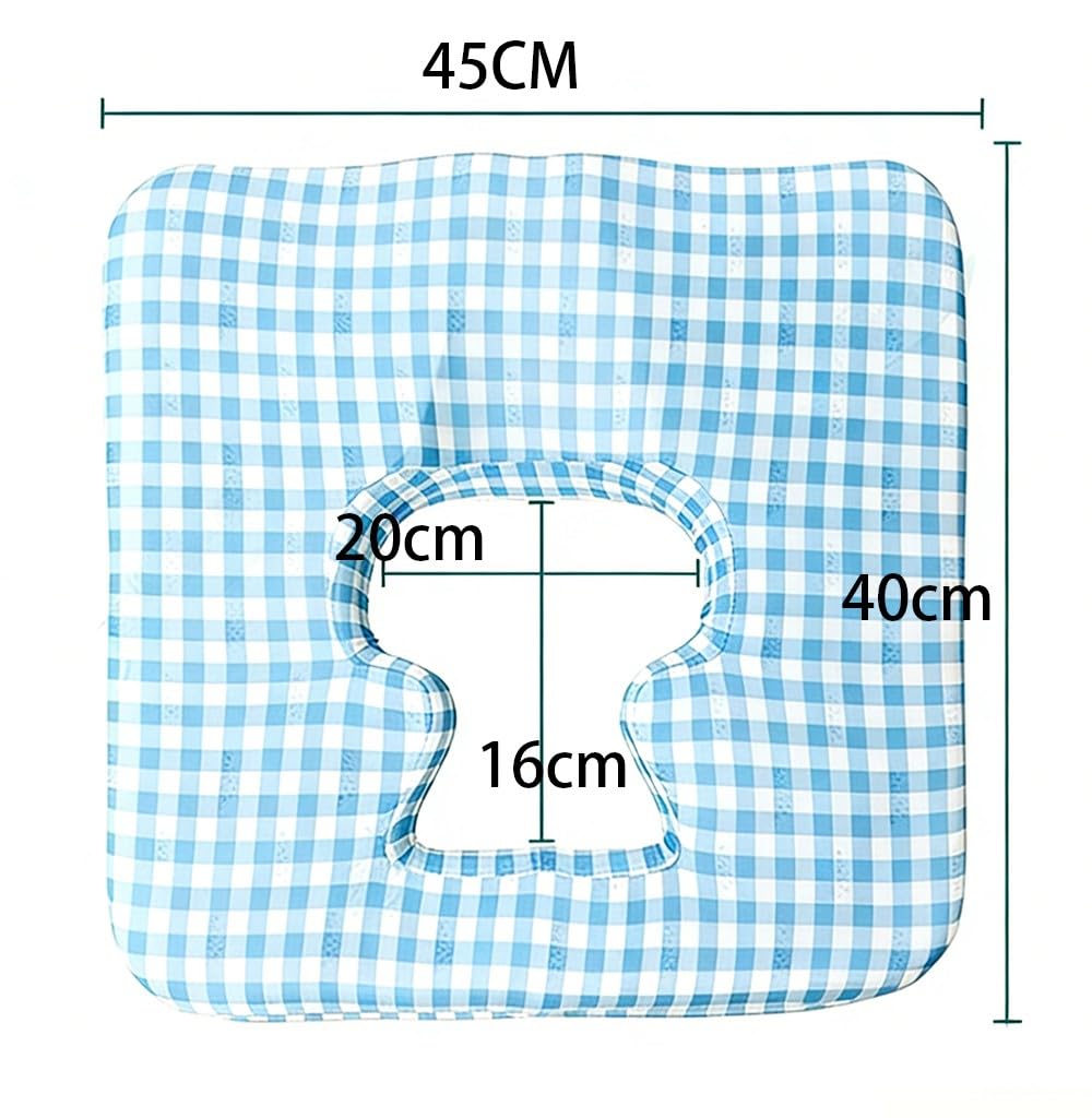 Cojín Antiescaras con Seda Fría, Cojín Anti Decúbito para Glúteos con Apertura En T Y Rebote Lento para Ancianos Postrados, Silla De Rueda Y Sentado Largos Periodos