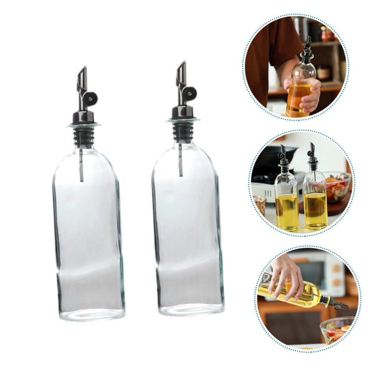 2piezas Dispensador Aceite Cocina Biberon Aceite Cocina Botella Vidrio Condimentos