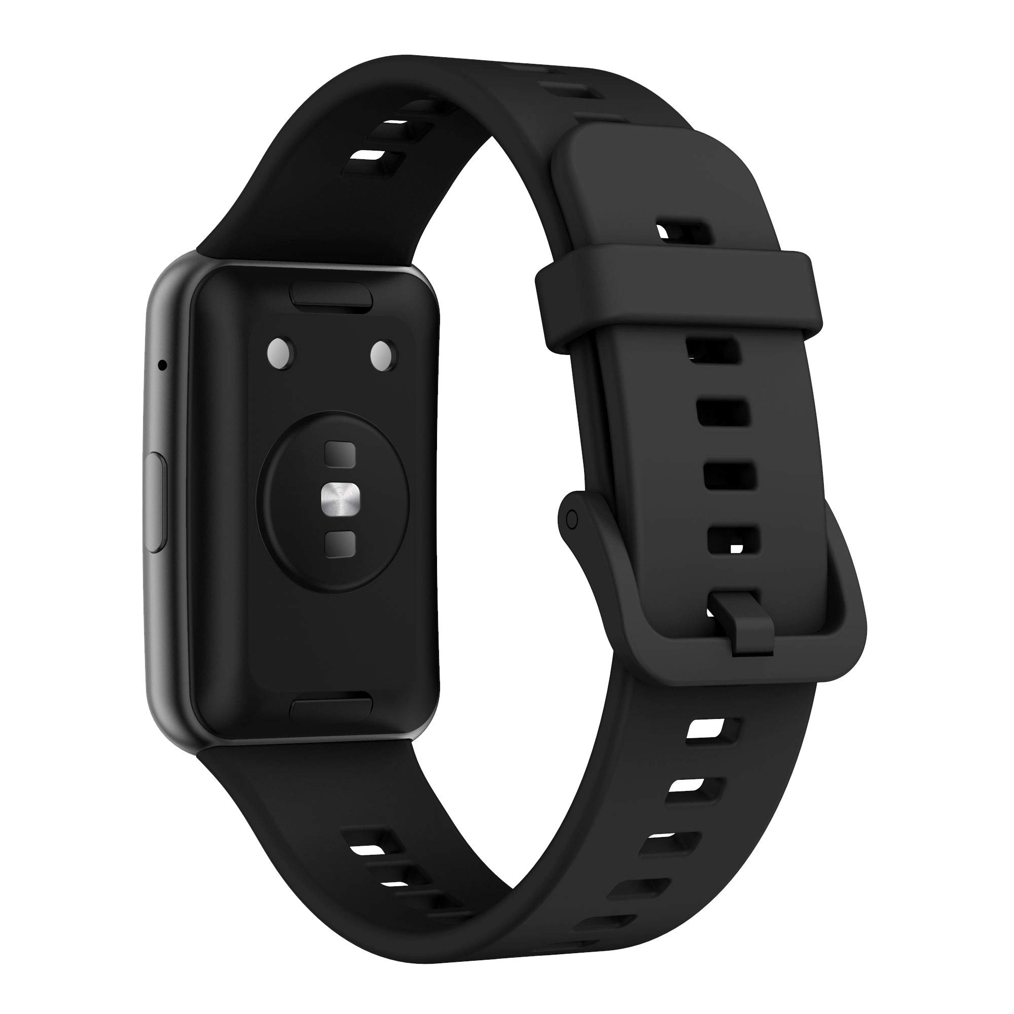 DKEnjoy Watch Band Compatible with HUAWEI Watch FIT Bluetooth SmartWatch Strap, Silicone Flexible Watchband Replacement Accessory Wristband Bracelet (Black)