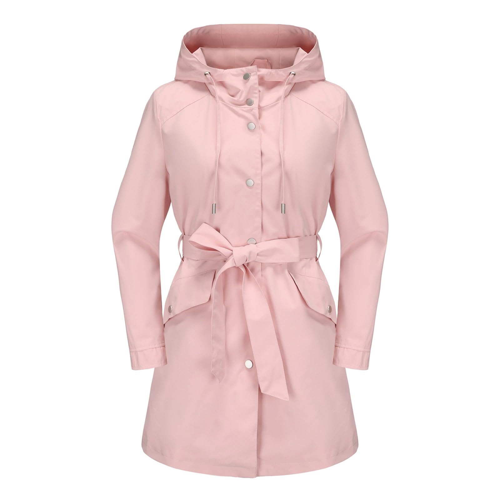Trench Donna Primaverile Autunnale Trench da Donna in Tinta Unita Cappotto Classico Antivento Giacca Cappotto Leggero Giacca a Vento Impermeabile Windbreaker Giacche con Tasche