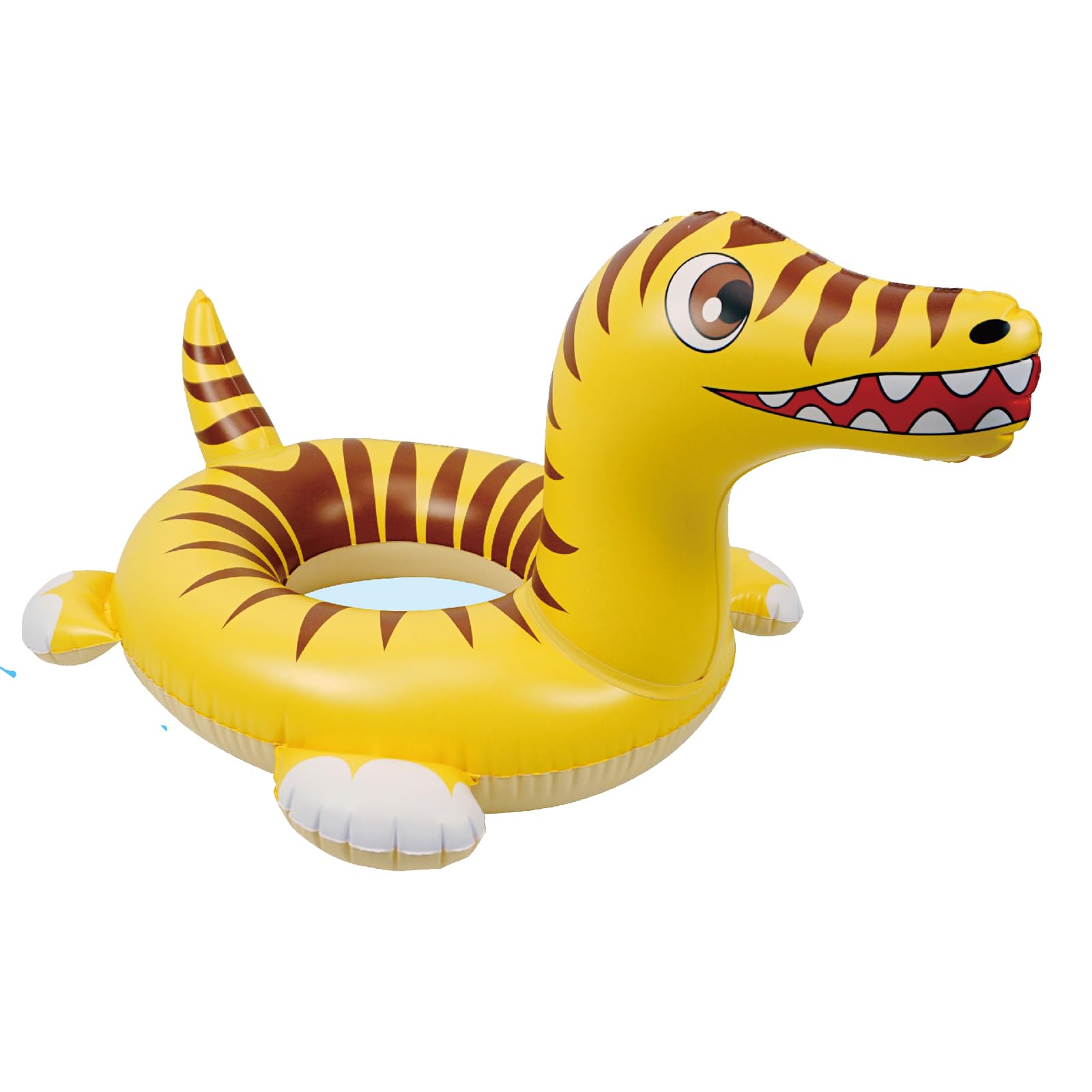 HOHQB Inflatable Dinosaur Pool Float Kids 3-12, Pool Floatie for Toddler 3-5 Pool Toys for Kids Ages 4-8 Girls Boys (Yellow Raptor)