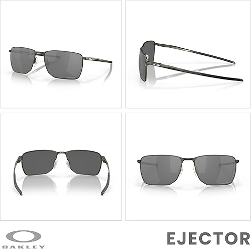 Miniatura 3 de Oakley Ejector OO4142 - Lentes de sol rectangulares para hombre + correa + paquete con kit de cuidado iWear de diseñador