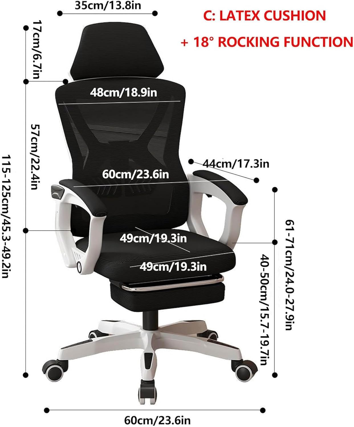 Gaming Chair, Video Game Chair with Headrest and Lumbar Support Height Adjustable Ergonomic Computer Office Chair for Home Study and Work, Stylish Executive Furniture