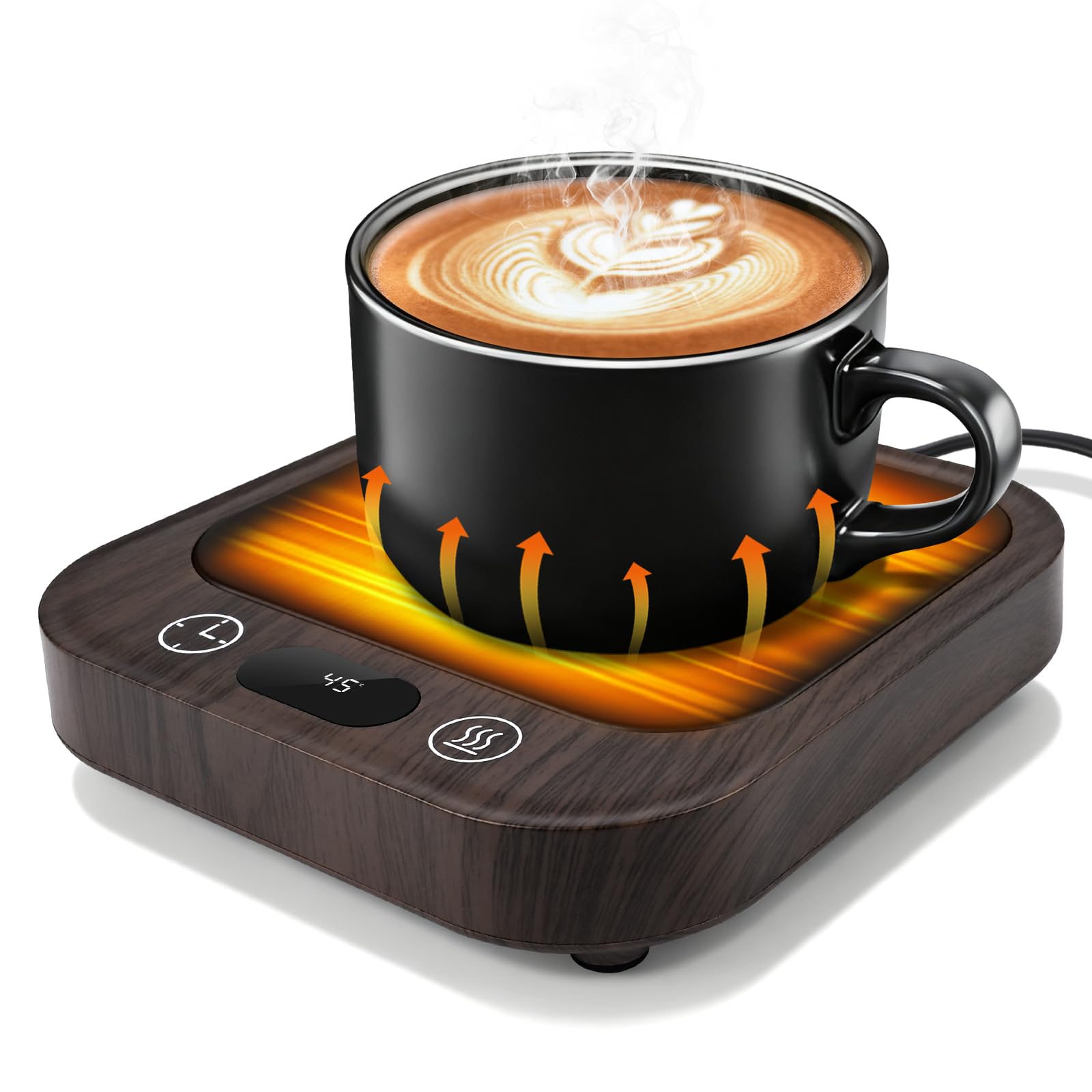 Chauffe Tasse,Chauffe Café de Bureau,avec 4 Réglages Température, avec Durée 2-8 Heures,Fonction D'arrêt Automatique Après 8 Heures,pour Chauffer Le Café/Le Lait/Le Cacao/Bougies