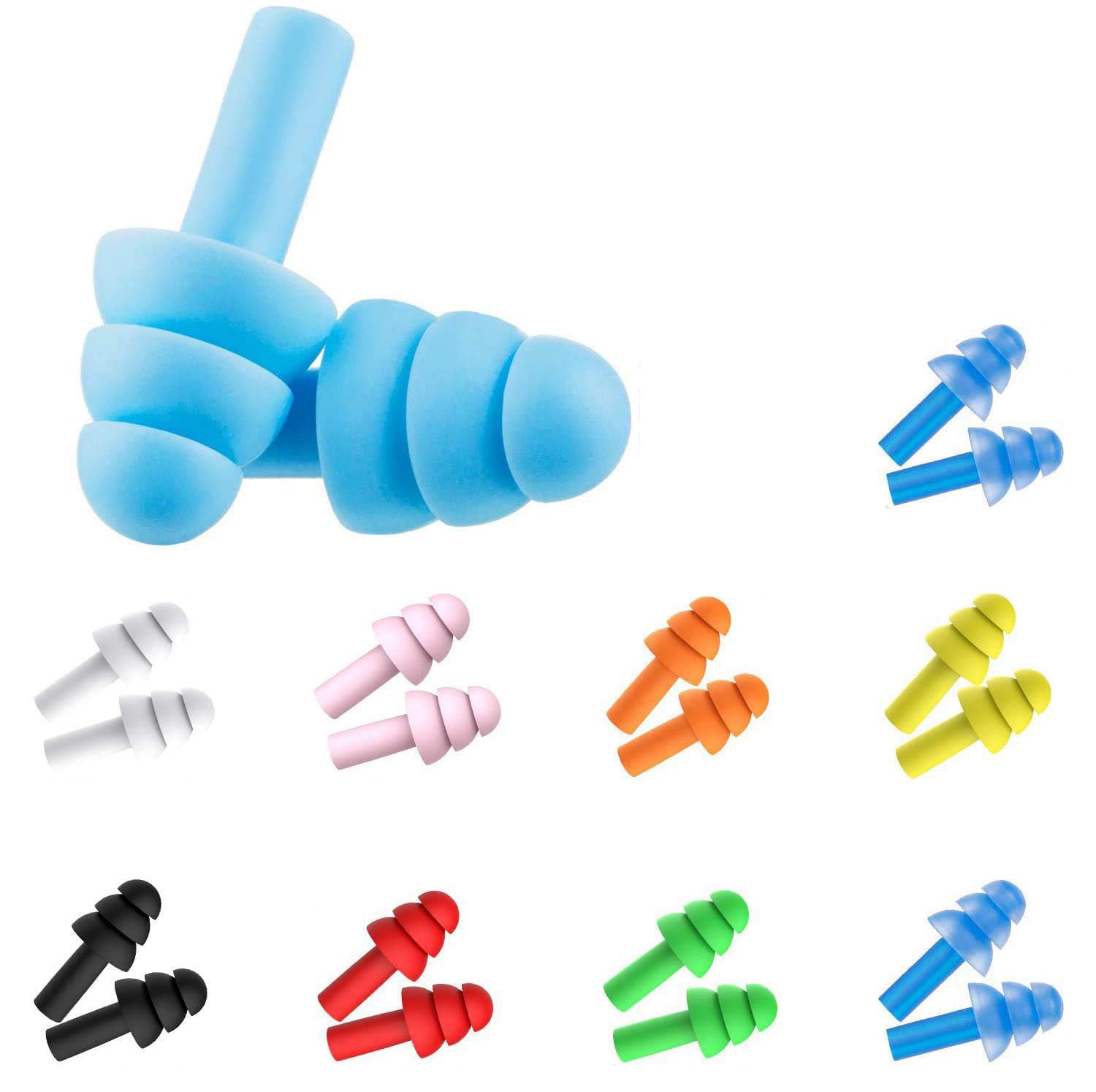 5 Paia Di Tappi Per Le Orecchie In Silicone Riutilizzabili E Impermeabili Per Dormire Lavorare Studiare Muoversi In Luoghi Rumorosi E Nuotare 98310797
