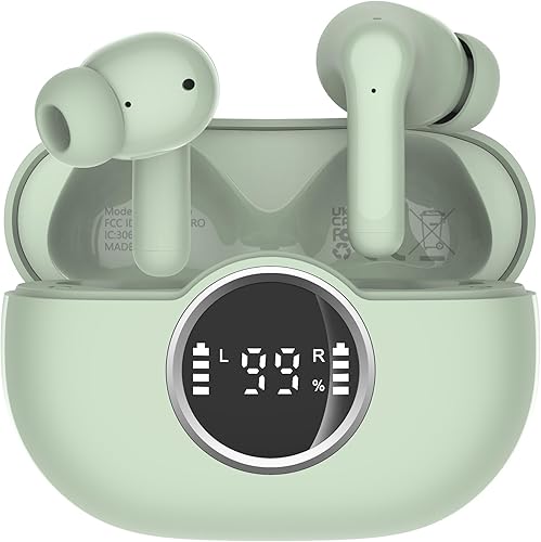 Miniatura 10 de Auriculares Bluetooth 5.4, auriculares inalámbricos 2026 3D-estéreo, 4 micrófonos ENC con cancelación de ruido, auriculares intrauditivos USB-C de