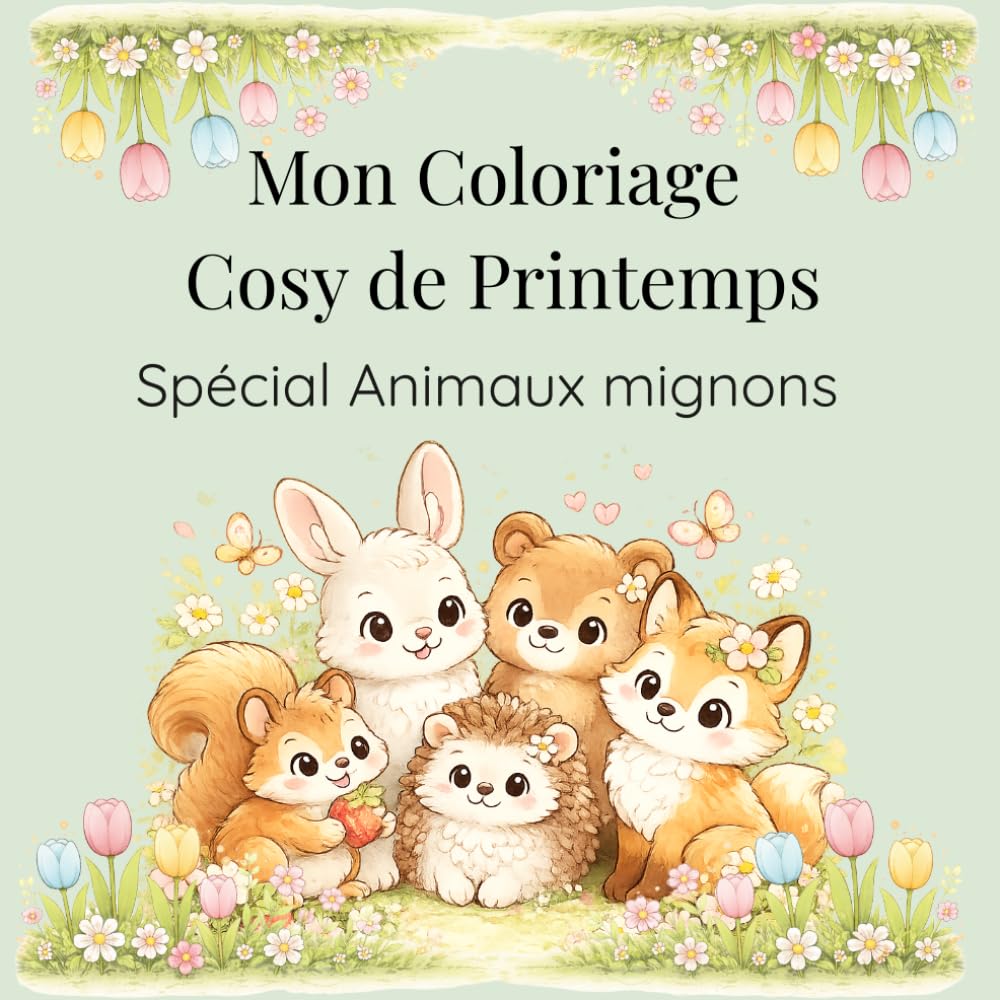Mon Coloriage Cosy de Printemps: Spécial Animaux mignons