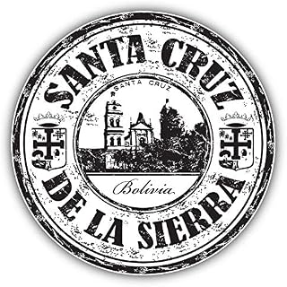 Santa Cruz City Bolivia Grunge Travel Stamp Window Truck Car Bumper Sticker Decal 5" x 5"