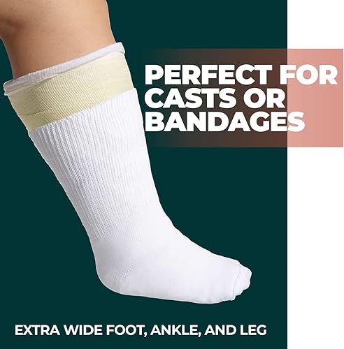 Miniatura 6 de FORTIVO Calcetines extra anchos para pies hinchados, calcetines bariátricos y diabéticos para hombres y mujeres