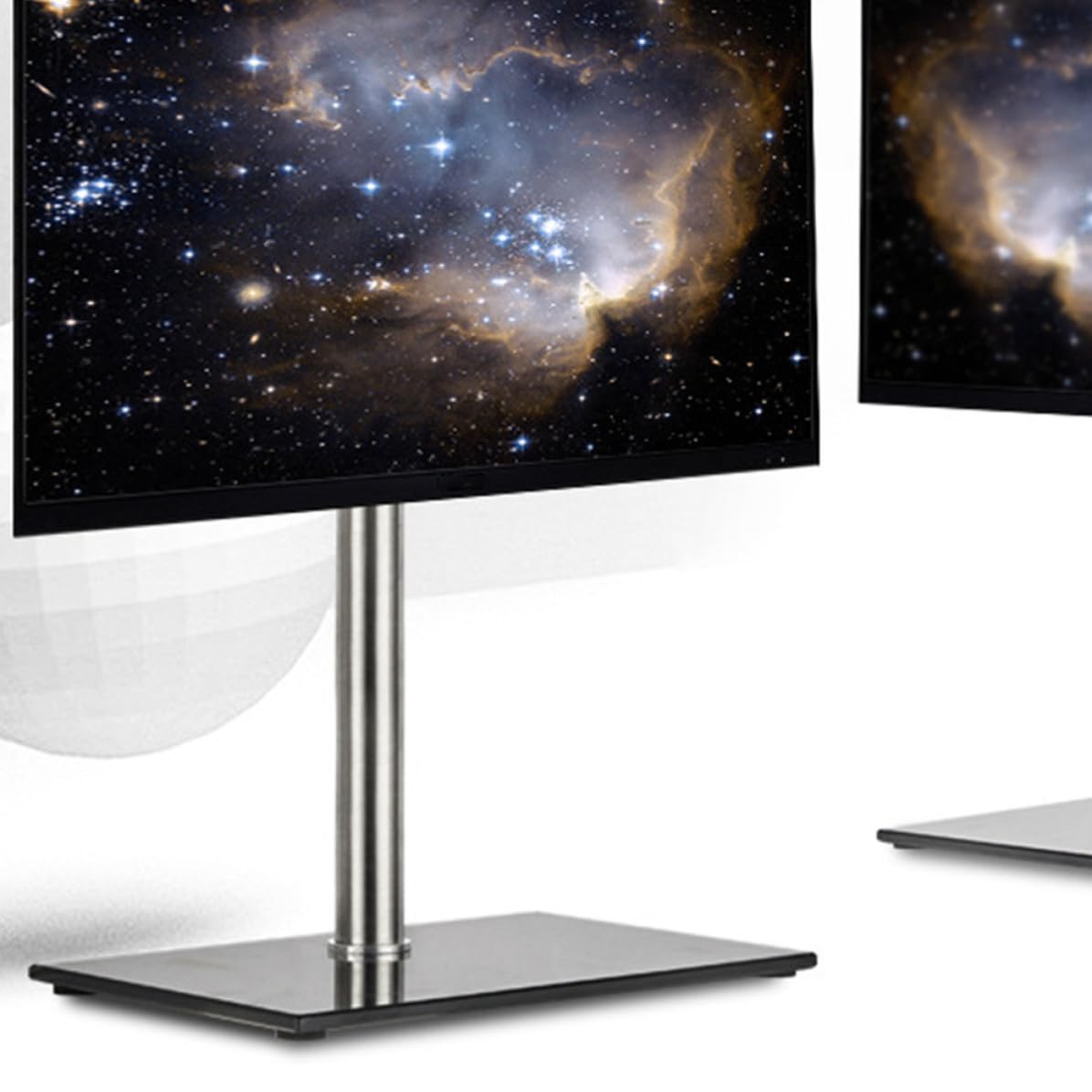 SHINEOFI Supporto per Monitor da Tavolo Inclinazione e Rotazione a 360° Regolabile in Altezza in Ferro Argento capacità di 16kg per Casa e Ufficio
