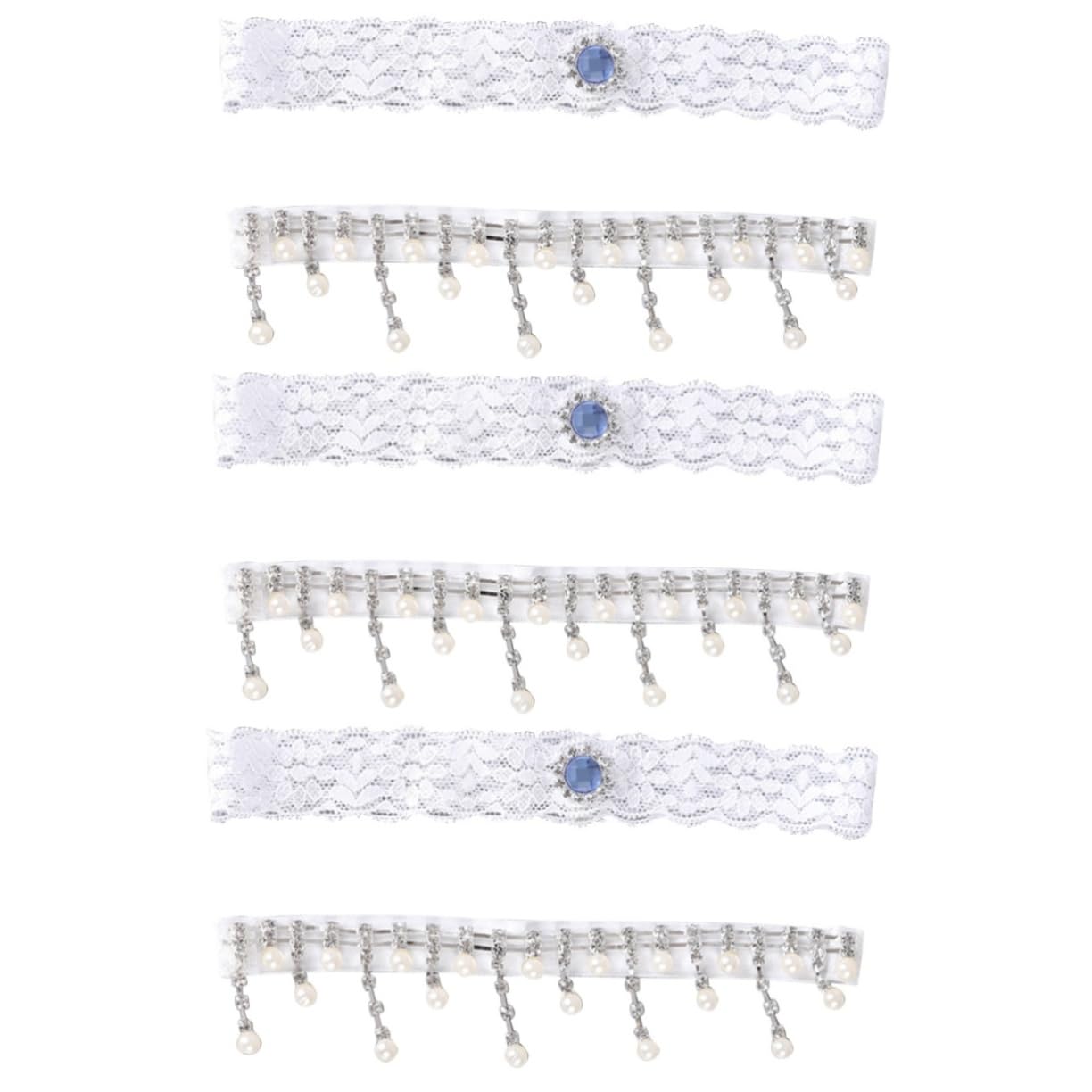 SHERCHPRY 2 Paar Perlenstrumpfband Hochzeit Strumpfband Gürtel Strumpfband für Hochzeit Spitze Blume Strumpfband Hochzeit Strumpfbänder Acryl