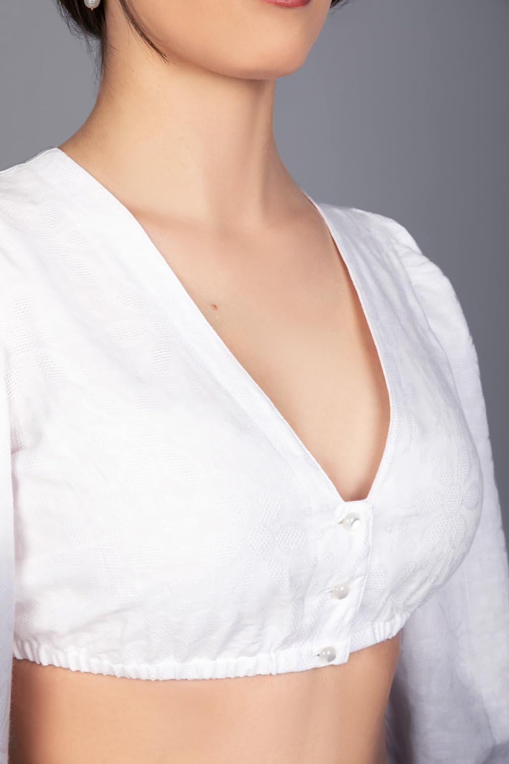 Edelnice Trachtenmode hochwertige Dirndlbluse Mariella mit Puffärmeln