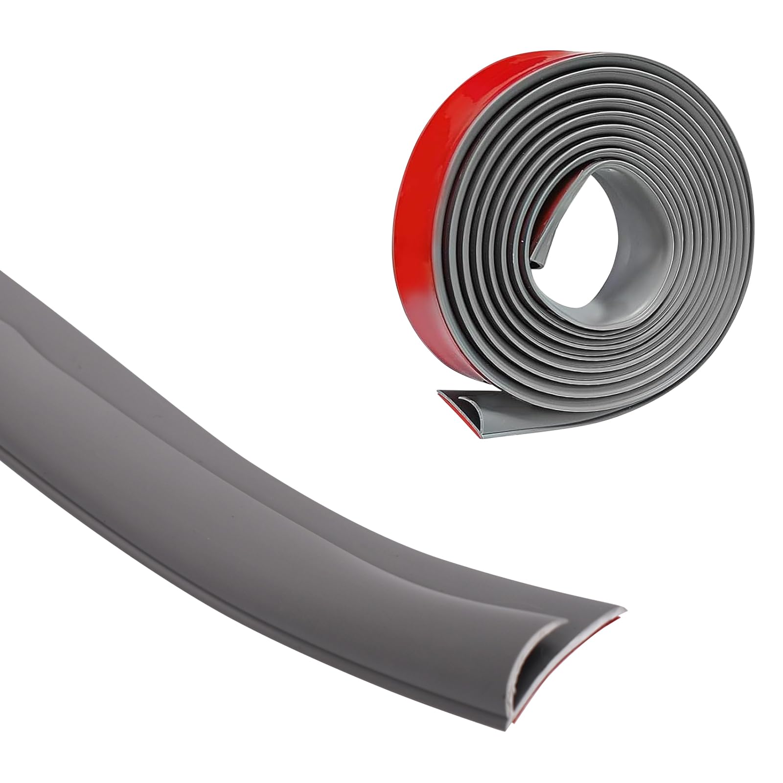 ACESOME Carpet Trim Strip, Self-Adhesive Carpet Door Strips, PVC Laminate Floor Door Strip, Mat to Wood Floor Transition Strips, Threshold Edgings Trim (Grey, 2M)