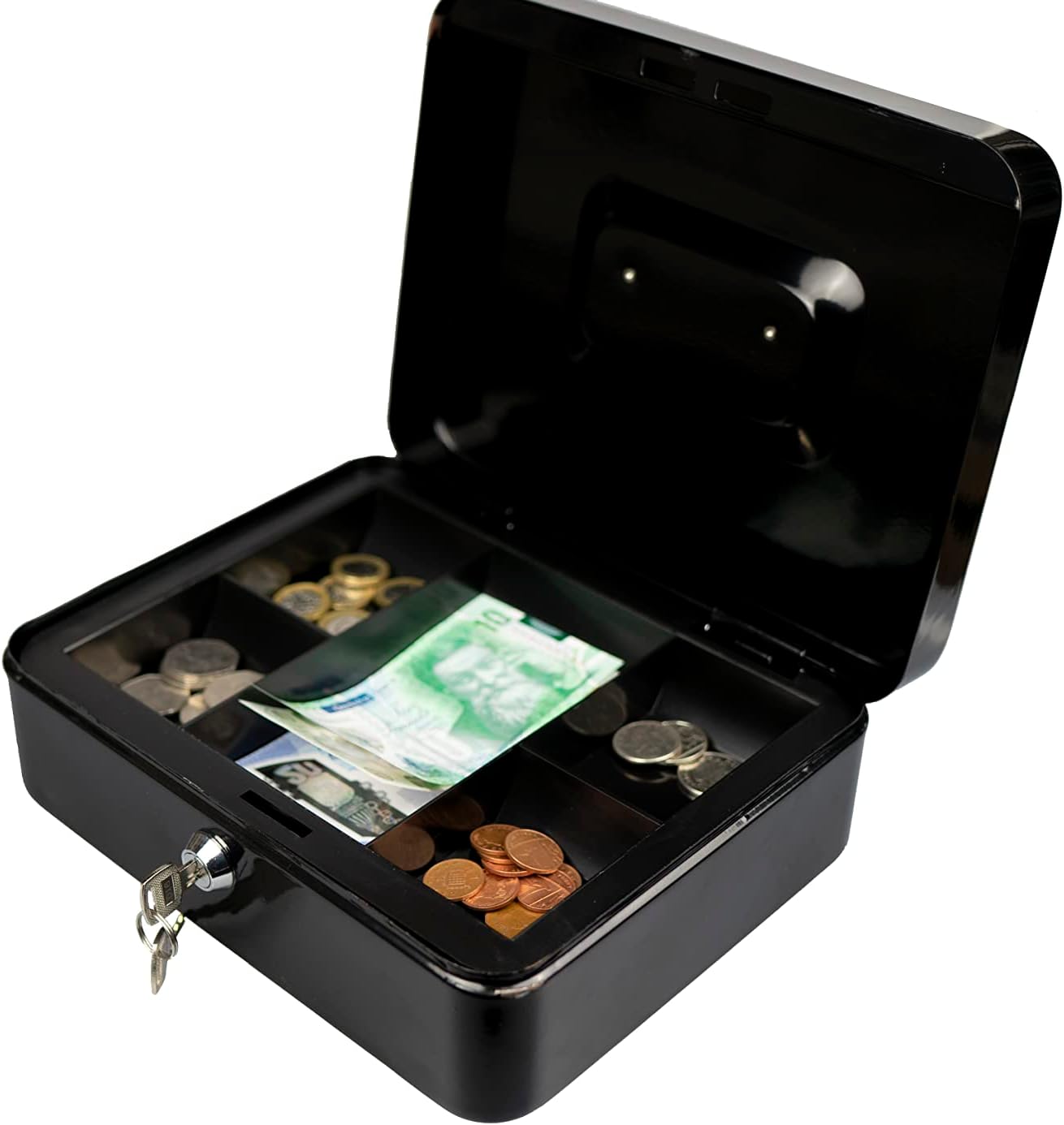 Hyfive - Safety Box - Security Petty Cash Safe with Key Lock - 8" - Black