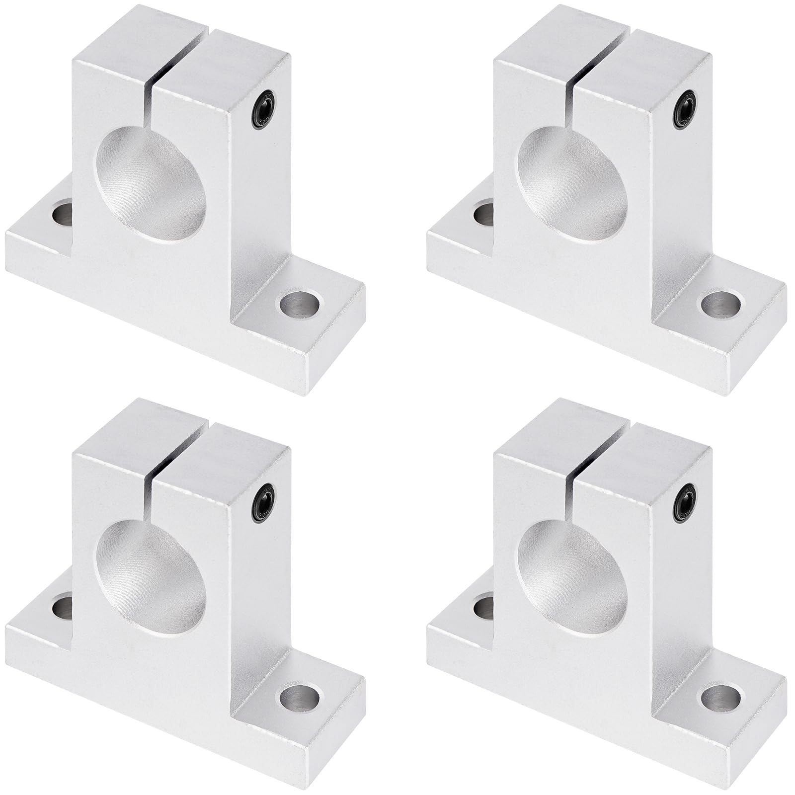 Vigorous 4pcs SK10 Linear Motion Rod Support, Aluminum Linear Rod Rail Shaft Support, Aluminum Rail Guide Clamping for 10mm(0.39 inches) Diameter