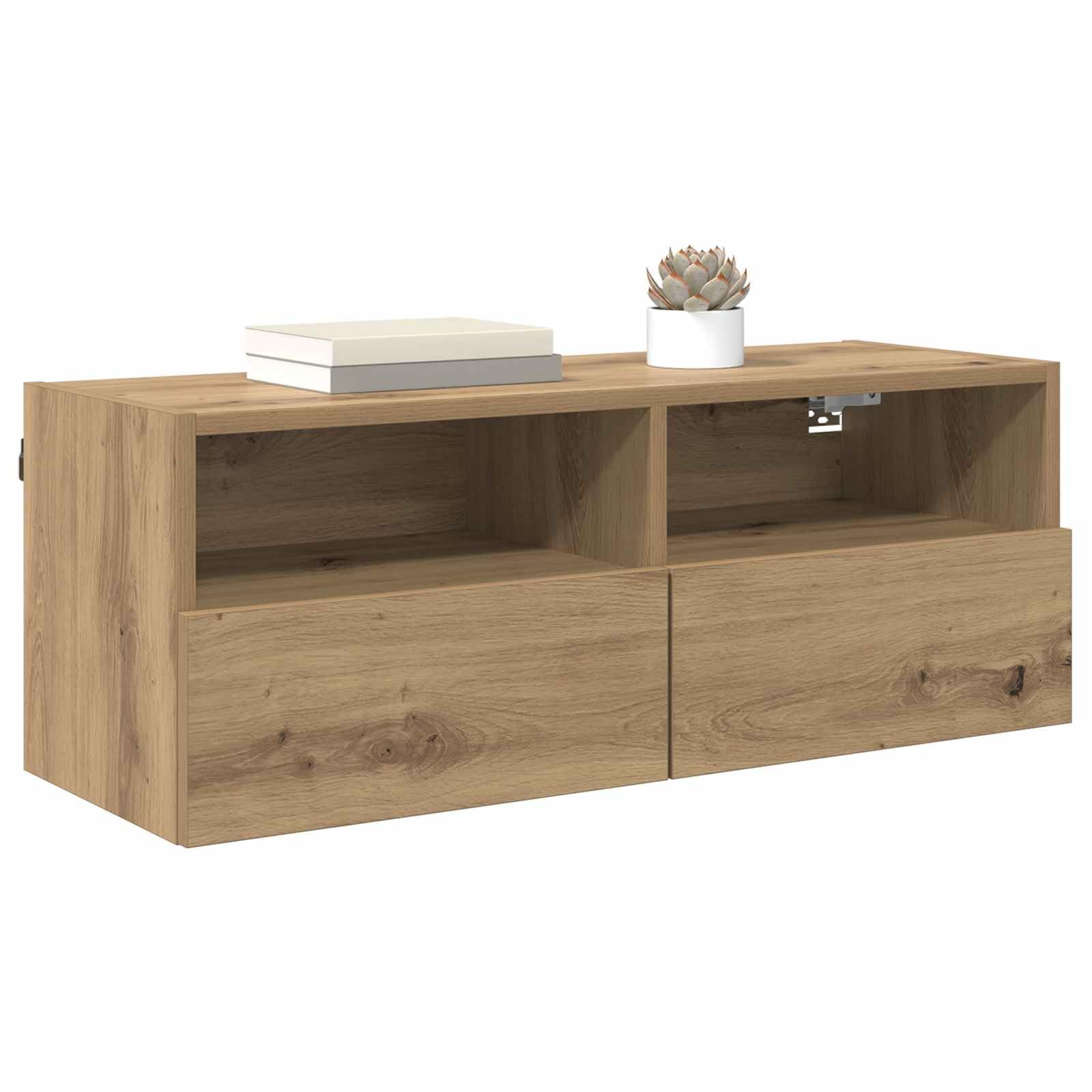vidaXL TV Wall Cabinet Artisan Oak 80 x 30 x 30 cm Engineered Wood, Living Room, Modern Wall-Mounted Storage, Rectangle Media Cabinet, Durable Engineered Wood, Sleek Design Furniture