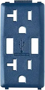 Leviton Rich Navy Color Change Kit for Renu 20A USB Charger/Tamper-Resistant Receptacle/Outlet, RKAA2-RN, Rich Navy