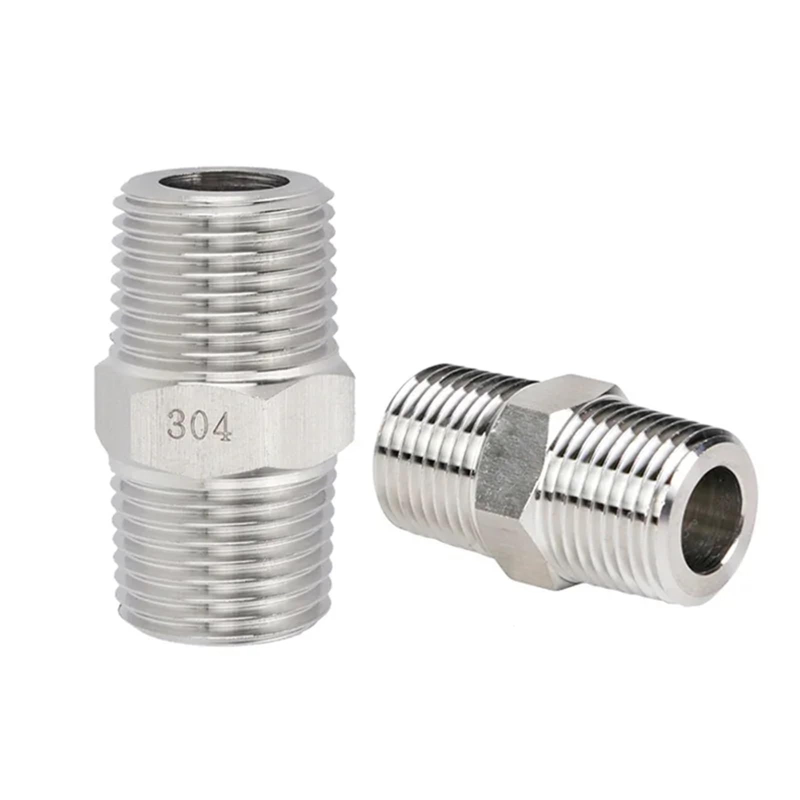1/8" 1/4" 3/8" 1/2" 3/4" 1" NPT Male Thread 304 Stainless Steel Hex Nipple High Pressure Pipe Fitting Connector Coupler(BSPP Thread,1 to 1I2) Barb Fittings