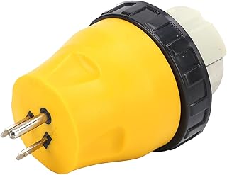 Yctze RV Electrical Locking Adapter 15A Male to 50A Female Twist Lock Power Cord Connector US Plug 125V Connector RV Adapter