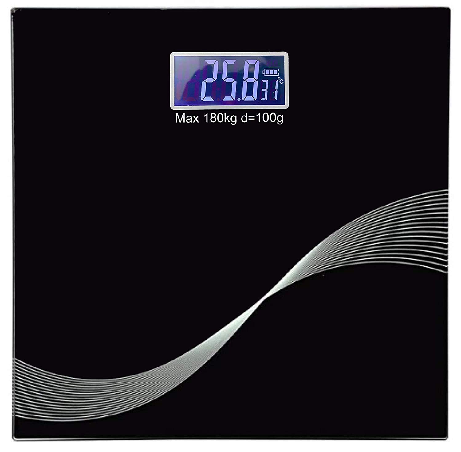 Tempered Glass Body Weight Machine | LCD Display Digital Personal Human Body Weighing Scale | Fat Analyzer Square Bathroom Health Body Weight Weighing Scales (Multicolor/Print)-image-27