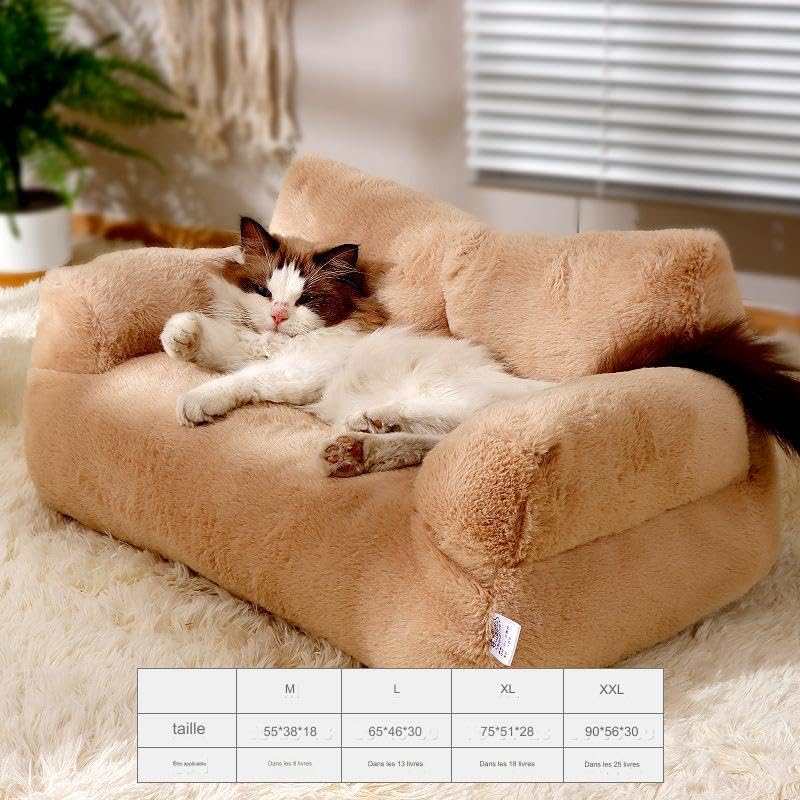 Canapé pour chat et chien doux lit apaisant déhoussable L - 2