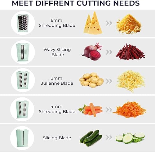 Miniatura 6 de Chef Power Rallador de queso giratorio de alta calidad con asa, accesorios de cocina, rebanador de pepino, rallador de ensalada de verduras,