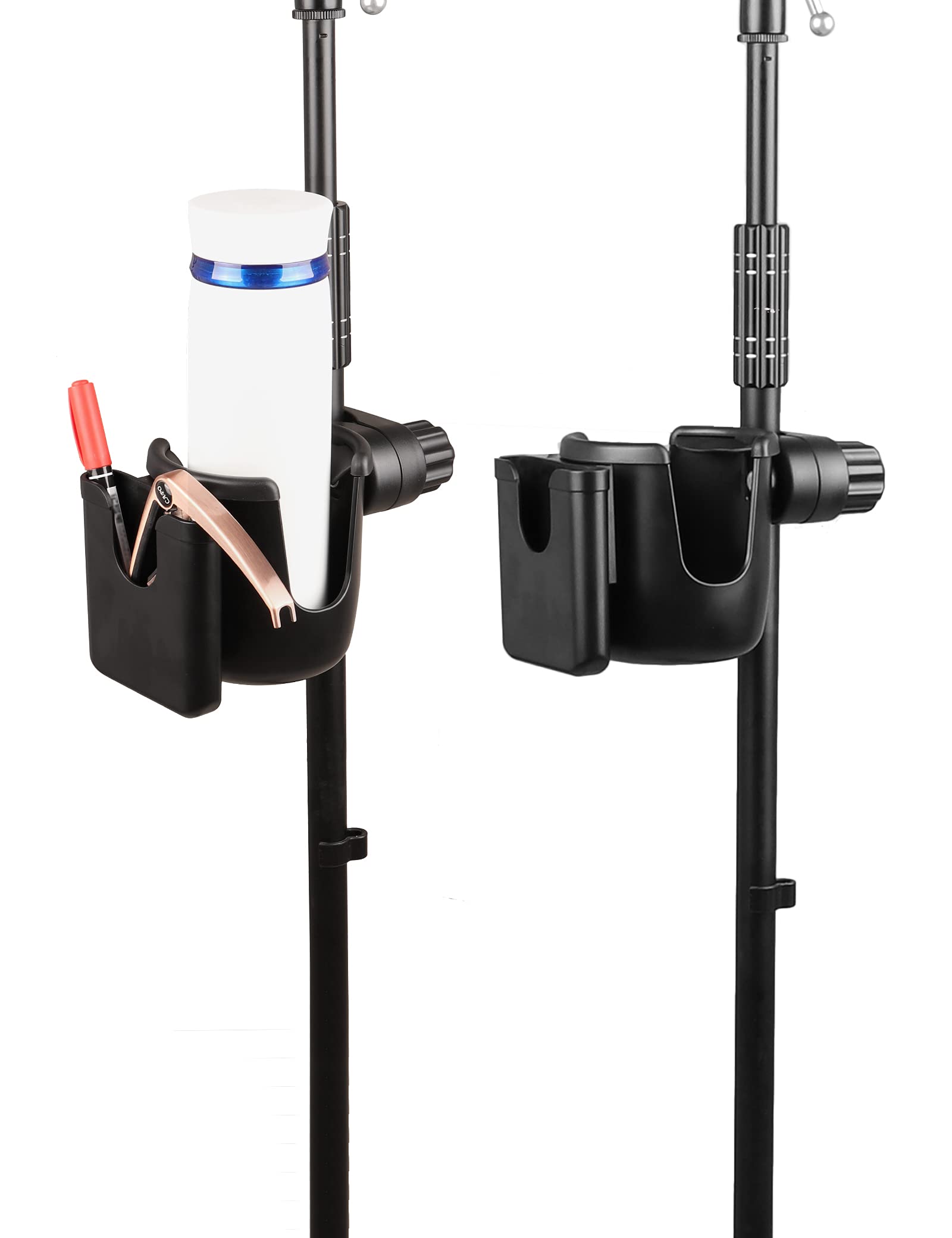 Mr.Power Support de micro avec support de téléphone, porte-bouteille universel 2 en 1 pour pupitre, perche