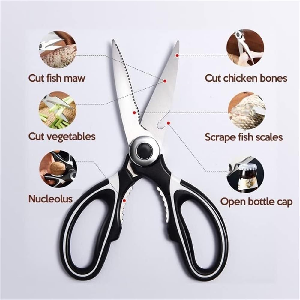 Kitchen Poultry Shears, Scissors Stainless Steel Food for Meat Vegetables Herb Chicken Bone Mult