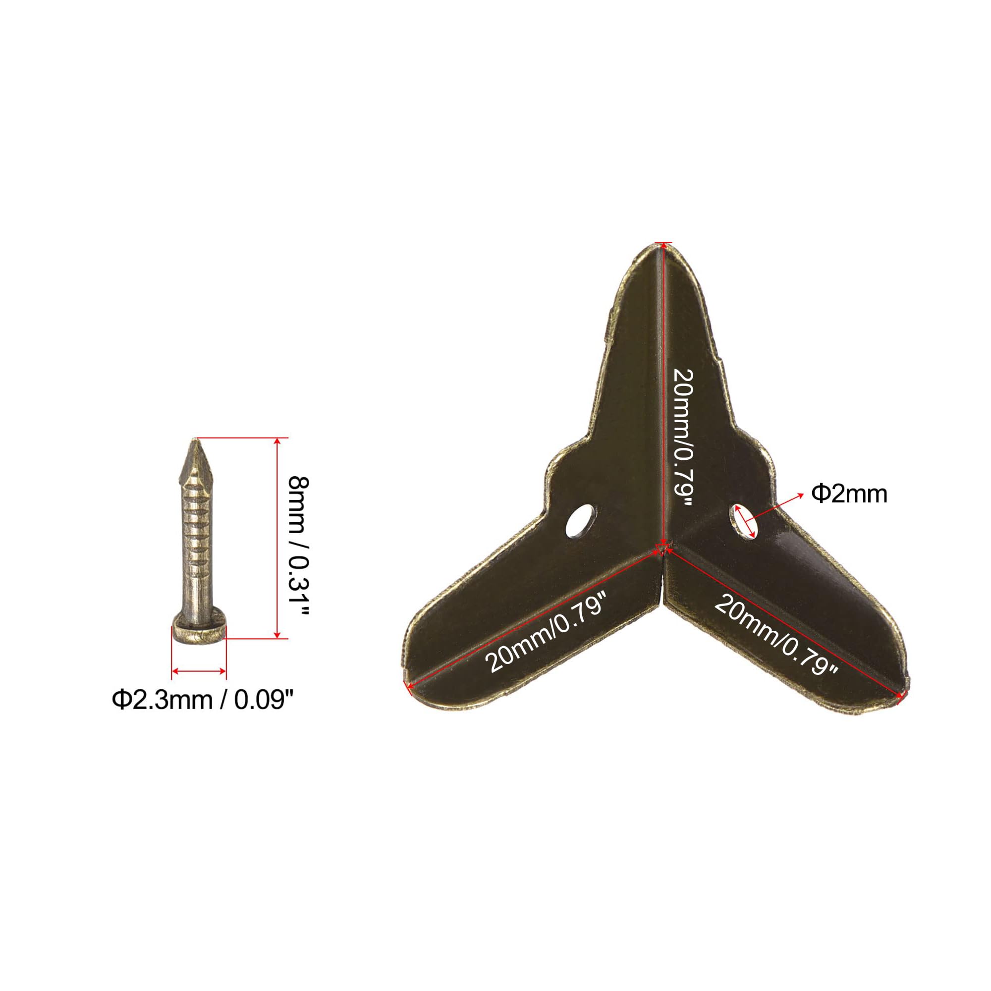 TA-VIGOR 20Pcs Metal Corner Protectors, 20 x 20 x 20mm Edge Guard Decorative Corner Bracket - Image 2