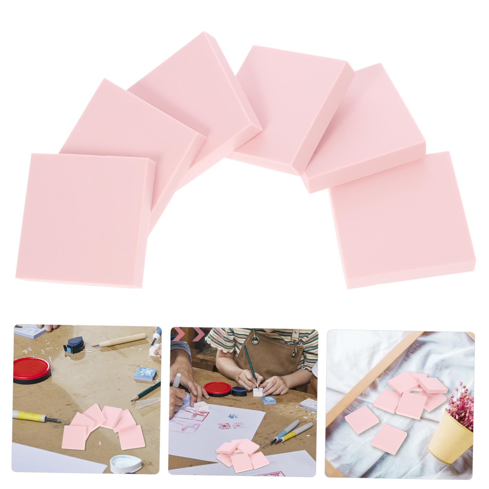 Artibetter Blocchi di Gomma da Intaglio 24 Pezzi Rosa per Timbri Fai da Te, Accessori per Incisione Artigianale a Casa e Scuola, Kit Materiali per Stampa Manuale Creativa