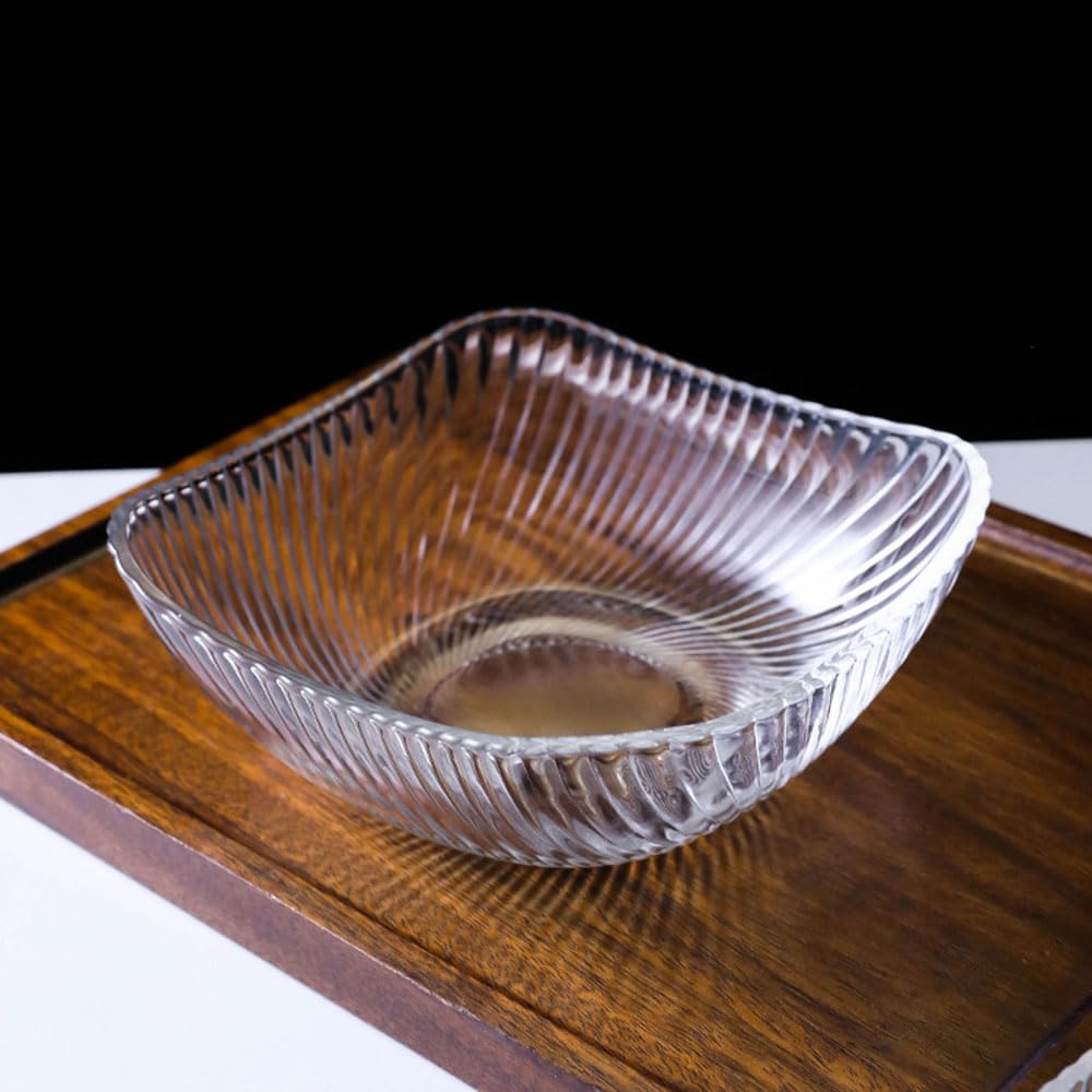 Juego de 2 cuencos de vidrio para mezclar, cuencos transparentes para servir ensaladas, ideales para preparar y hornear, cuencos de postre de vidrio apilables para cocina