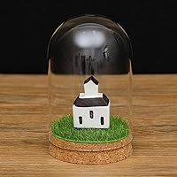 Vista 4 de FLAMEER 10 piezas de 3.1x4.7 in cubierta de cúpula de cristal transparente Cloche Bell Jar Suculenta Terrarios con base de corcho de madera