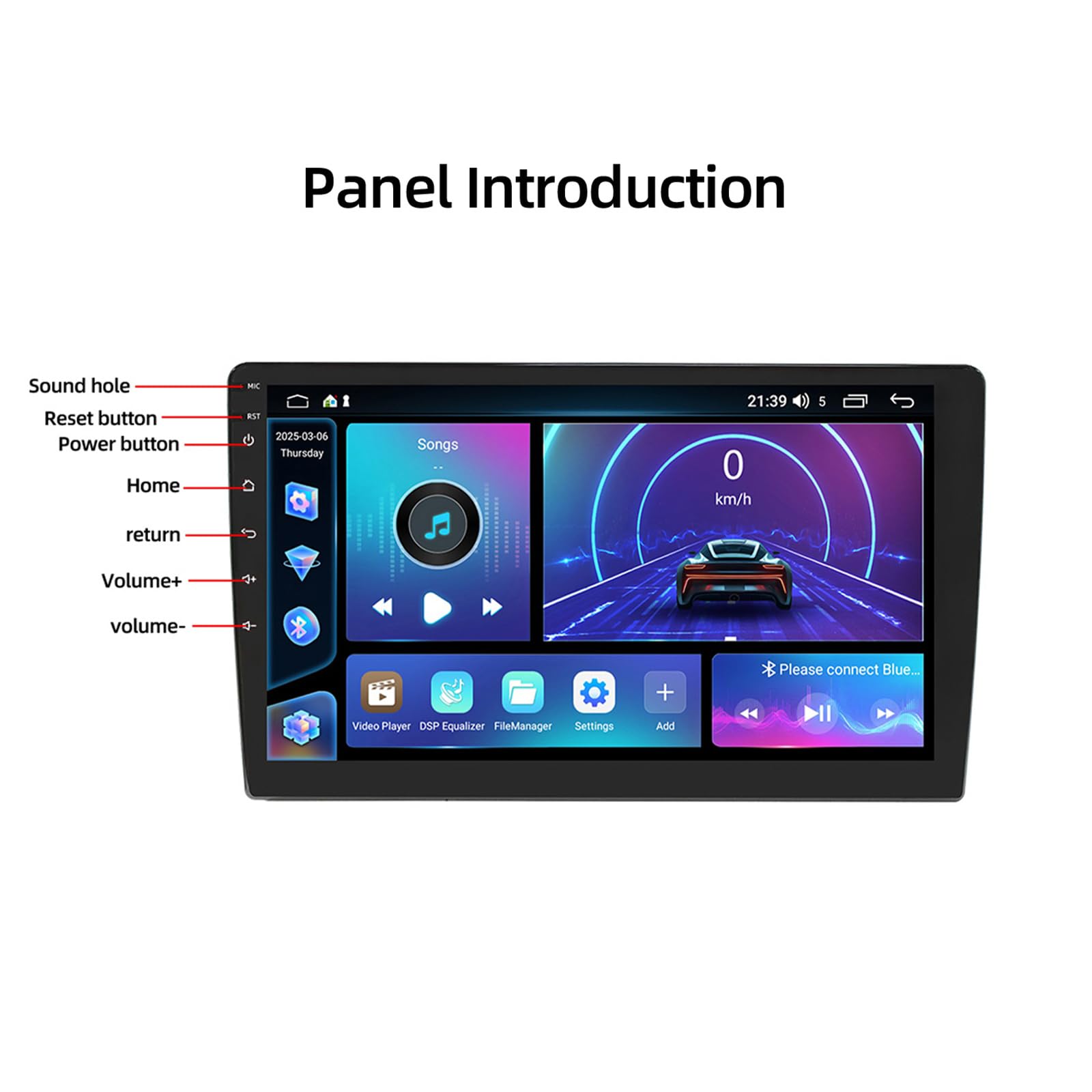 4+64G 2 Din Android 15 Autoradio für Mazda CX-9 2007-2015 mit Carplay Android Auto, 10,1 Zoll Touchscreen Auto Stereo Display Player Radio GPS Navigation Head Unit mit SWC FM Mirror Link Bluetooth