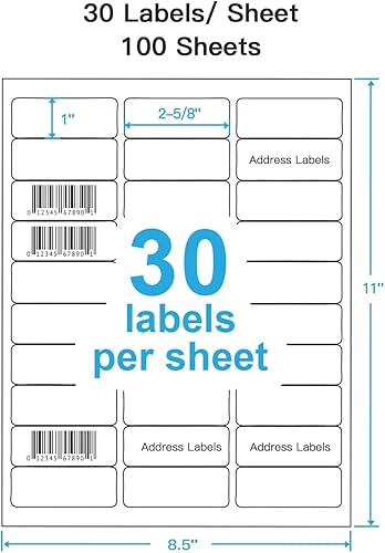 Miniatura 2 de Etiquetas de dirección, etiquetas de envío TRUNIUM de 1 pulgada x 2-58 pulgadas, 9 hojas, 270 etiquetas