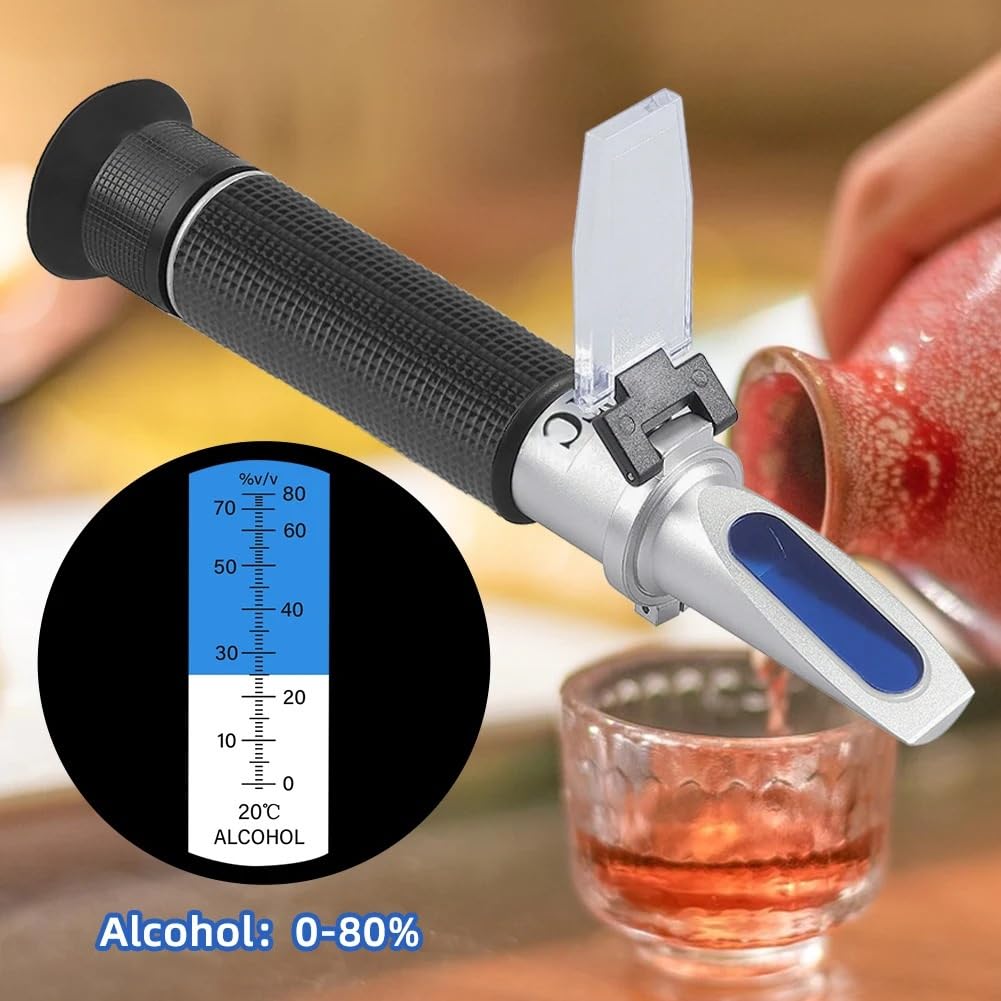 Refraktometr alkoholowy 0-80% V/ATC do testera zawartości etanolu w alkoholu