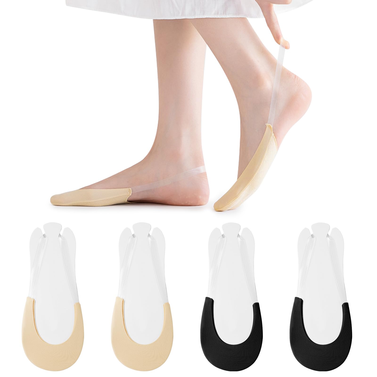 flintronic Skarpety niewidoczne, niewidoczne skarpetki o ultra niskim kroju, antypoślizgowe skarpety do łodzi typu slingback dla kobiet, skarpety pop do butów na wysokim obcasie, odpowiednie dla stóp
