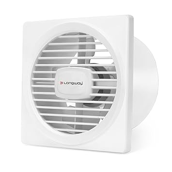 LONGWAY Gusto 6 Inch 150 MM Ventilation Exhaust Fan | High Speed Powerful Motor | Suitable for Bathroom, Kitchen, Office (White) - image, photos