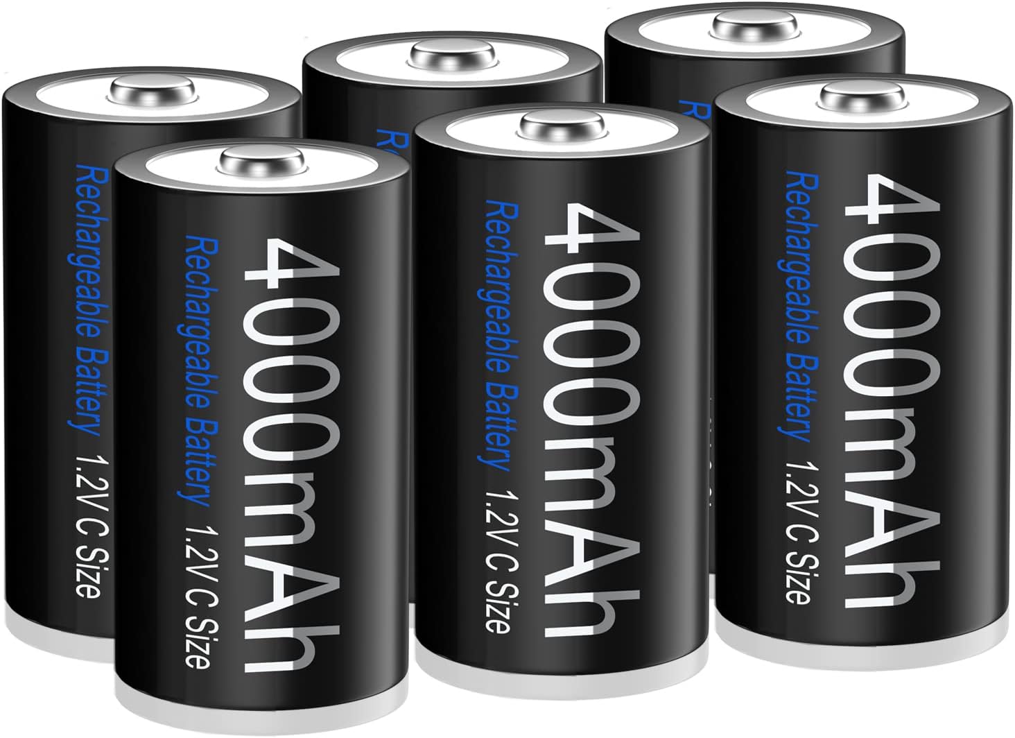 Palowextra Premium Rechargeable C Batteries 6 Pack High Capacity