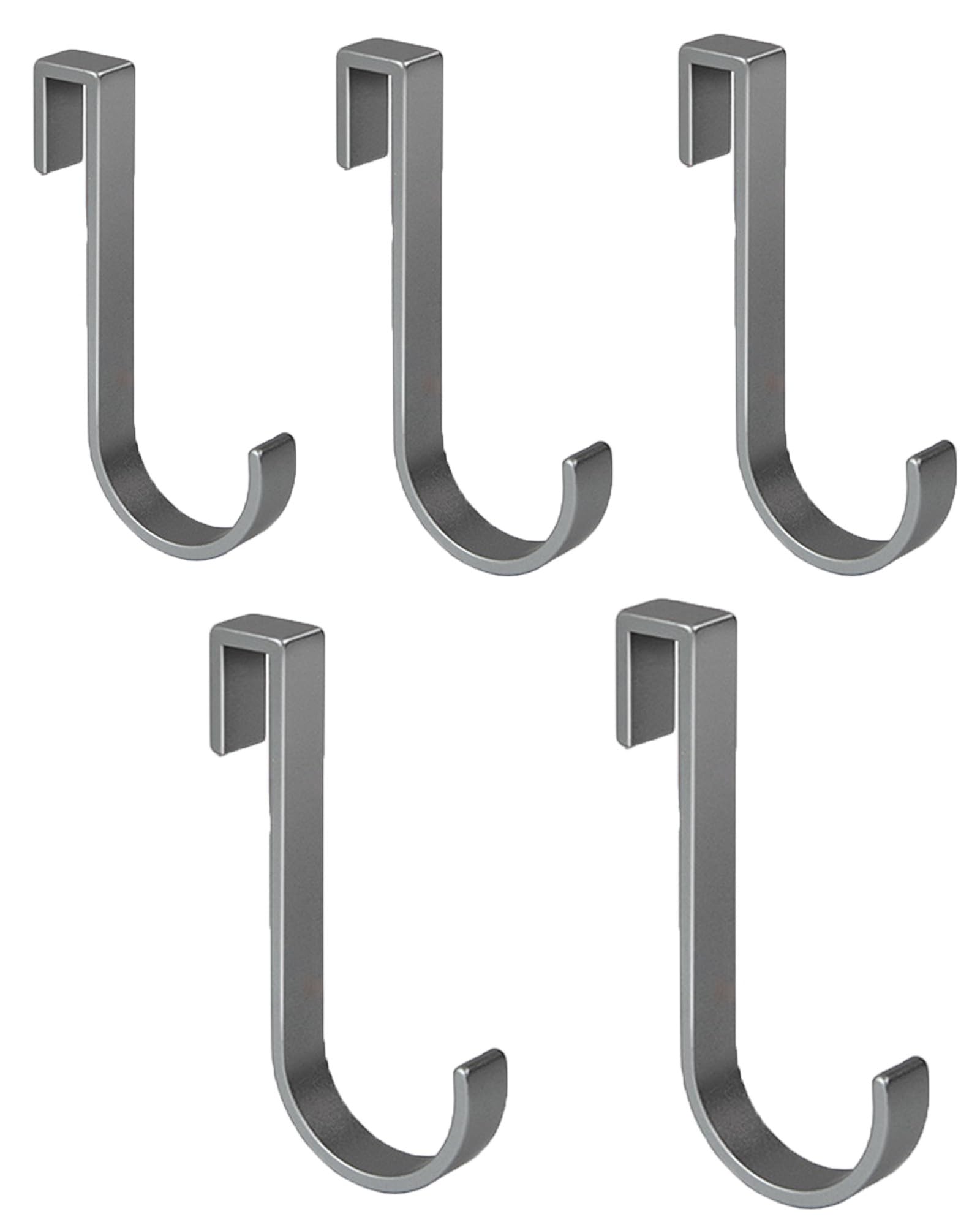 J Hook for Wire Shelving, 5pcs Aluminum Grid Hooks Heavy Duty S Hooks Hanging for Kitchenware Spoons Pans Pots Utensils Clothes Bags Towers Tools Plants(Gray)