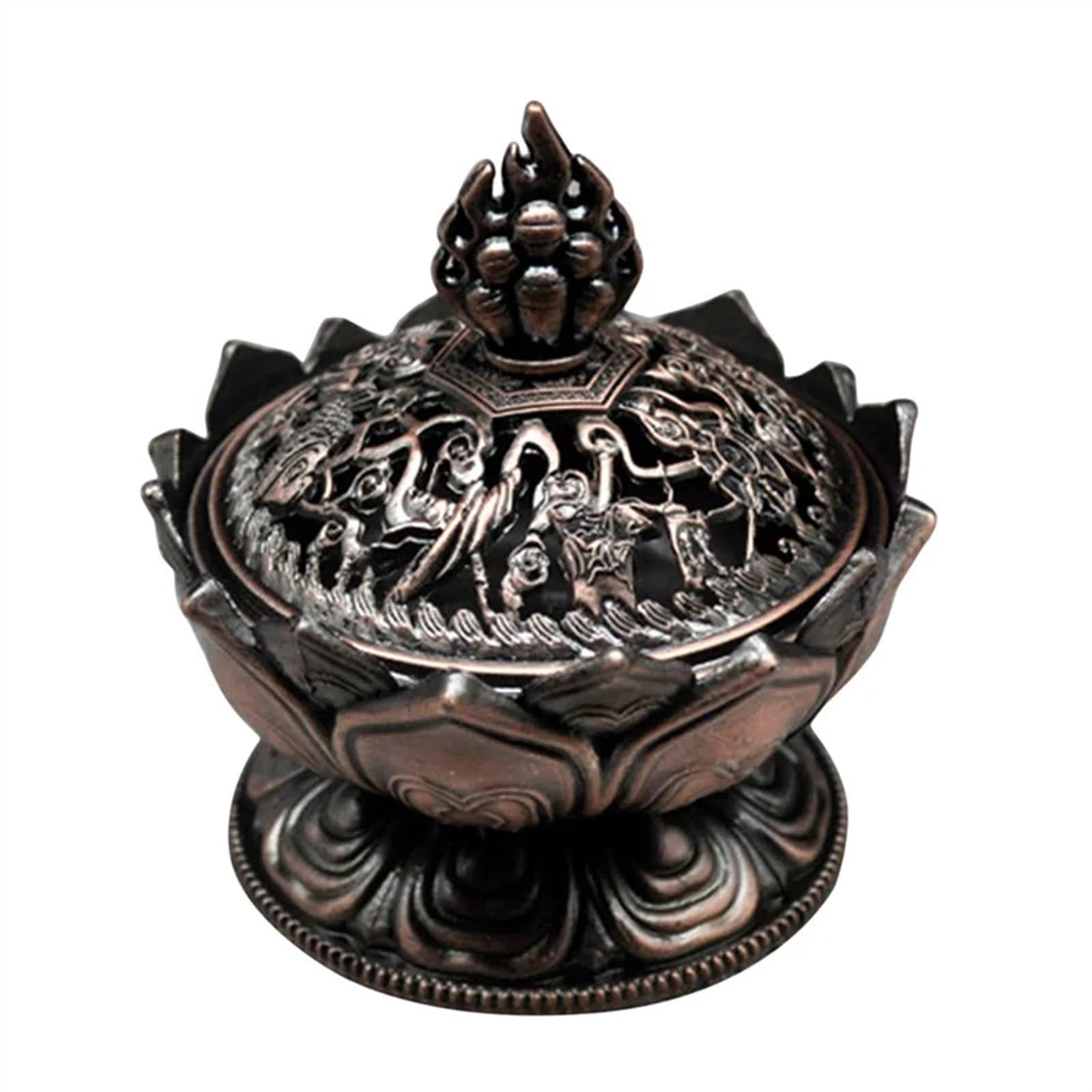 Incense Holder Lotus Flower Incense Burner Buddhism Buddha Holder Brass Mini Sandalwood Censer Metal Craft Home Decoration Teahouse