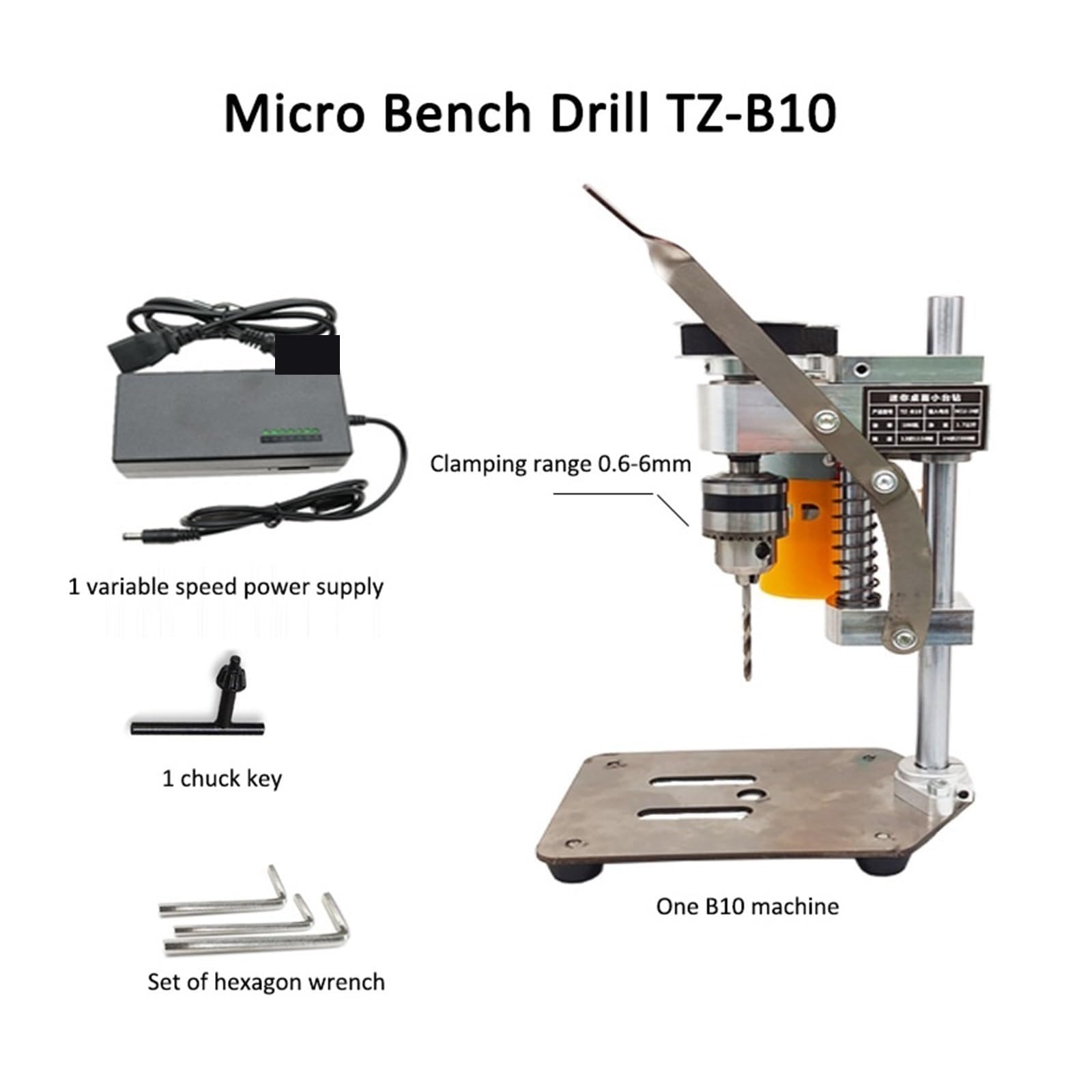Trapano a colonna, Mini Trapano Da Banco Tavolo In Miniatura Piccolo Fai Te Strumento Di Riparazione Orologi Precisione Desktop DC Casa Perforatrice(TZ-B10)